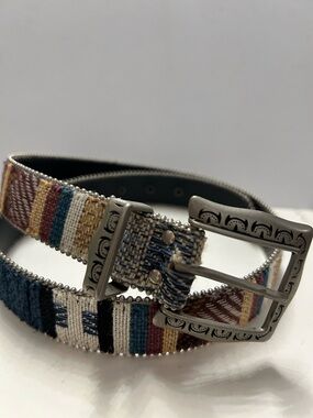 Vintage Belt Elite Fresno California Century Canada Boho Western Embroidered M